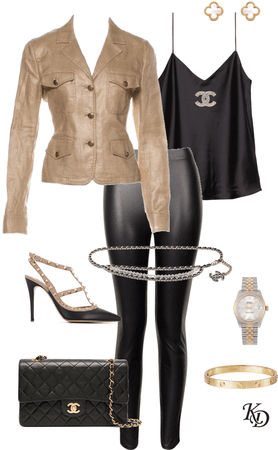 gold Chanel jacket outfit