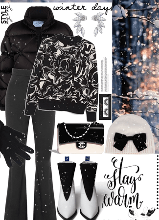 winter outfit- black and white 💙❄