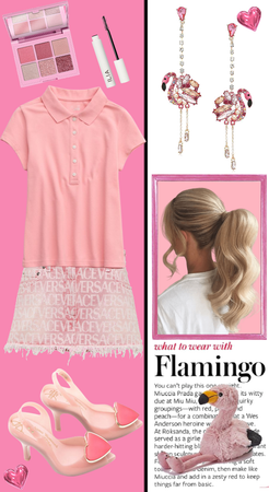 Flamingo Denim skirt and top 🦩
