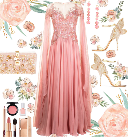 Pink Sensual Chiffon Gown 2022