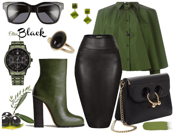 OLIVE AND BLACK