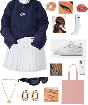 outfit that matches with a pleated skirt