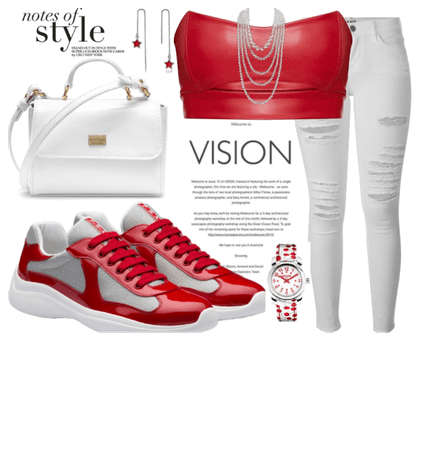 red and white sneakers