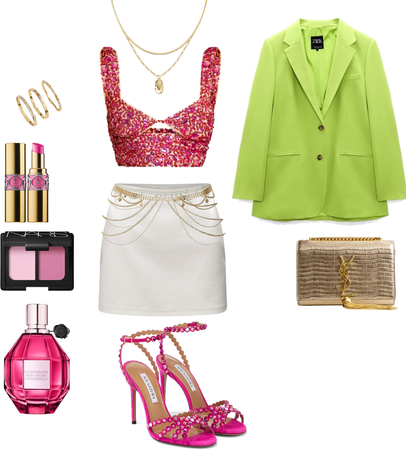 lime pink outfit