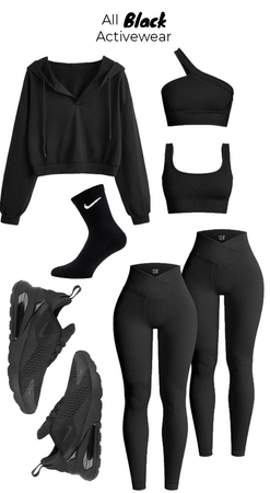 all black active wear