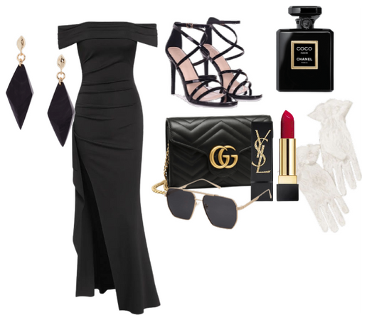 Black & Gold Evening Outfit