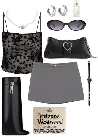 Mariah Slit Skirt Set - Black