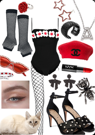 Red Bold K-pop Stage Outfit