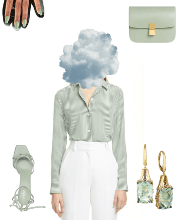 Striped blouse green mint look idea by g.o. 2021