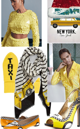 nyc yellow taxi sequin Christmas wear