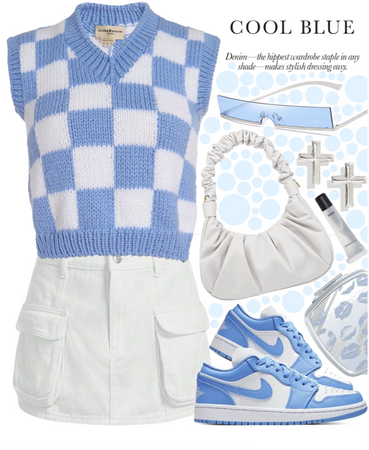 Baby Blue Checkered Sweater