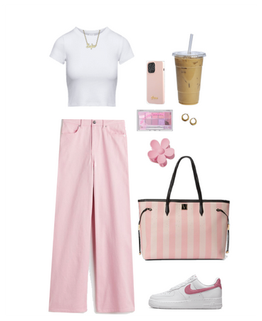 spring pink pants outfit