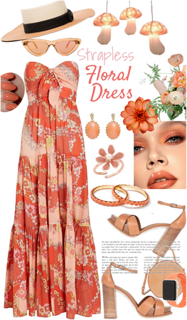 Strapless Floral Dress