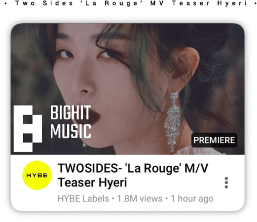 𝐓𝐰𝐨 𝐒𝐢𝐝𝐞𝐬(양면) ‘La Rouge’ MV Teaser (Hyeri )