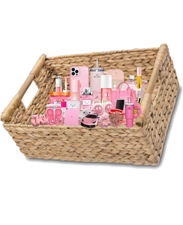 pink preppy basket