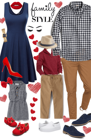 Navy and Red Family Outfits