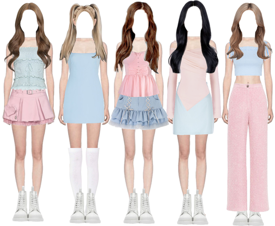 5 member kpop girlgroup outfit