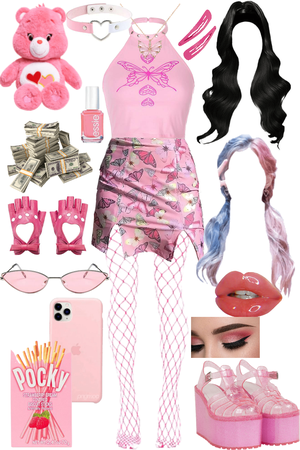 pink butterfly outfit