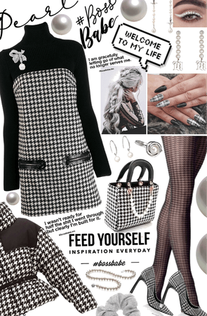 houndstooth style with pearls 🐚 xox