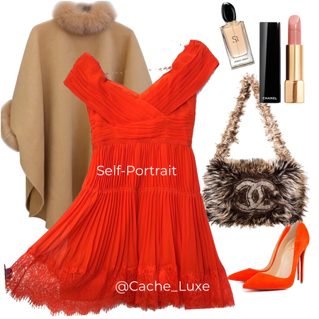 SELF-Portrait Orange Dress