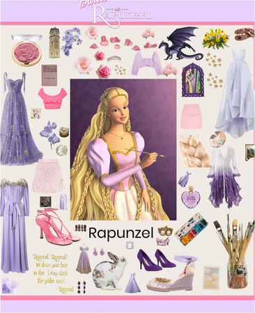 Barbie movie characters Collage Rapunzel