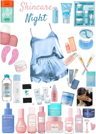 skincare night (blue and pink edition)