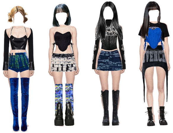 Aespa savage inspired 4 member kpop group outfit