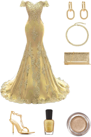 Golden Aesthetics: Prom Dress