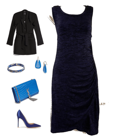 APT.9 BLUE BLACK DRESS