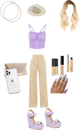 Purple and baige outfit 2