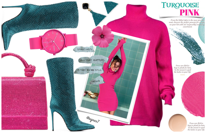 Turquoise and pink