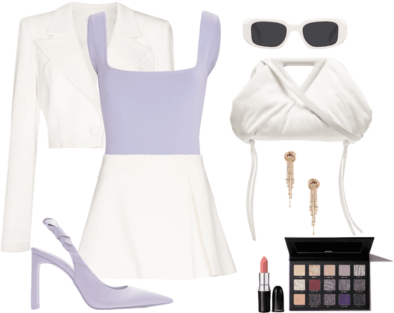 -lilac & white outfit-
