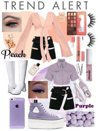 Peach and purple outfits