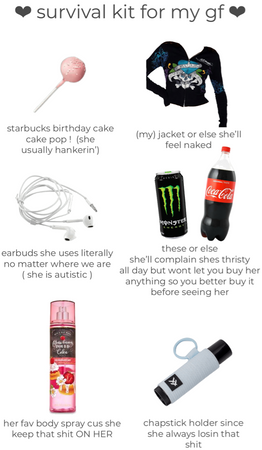 survival kit for my gf!!