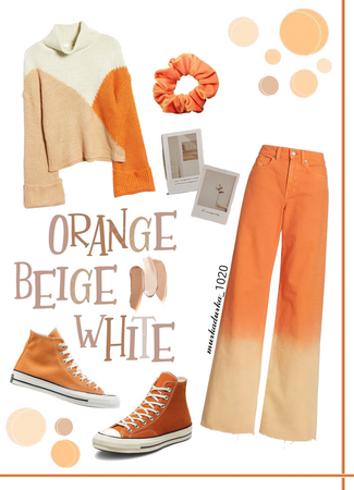 orange&beige&white style