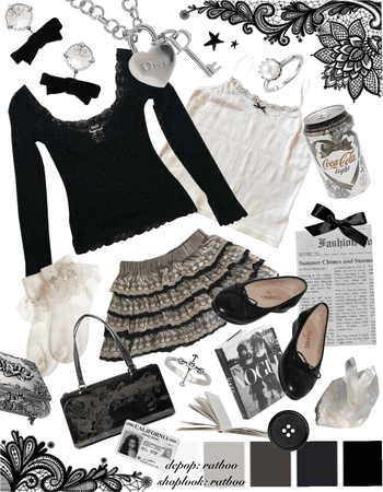 black and white lace diet coke style