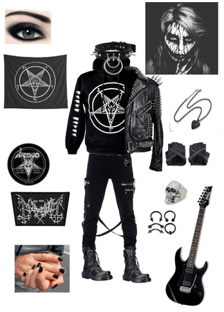 Black metal satanist outfit
