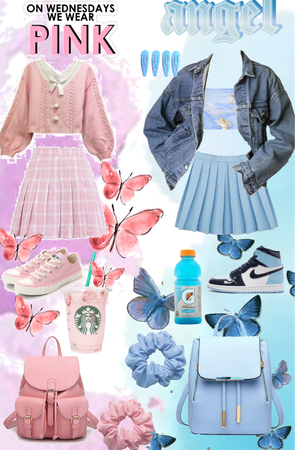 pink and blue outfits 🌸🦋