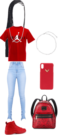 red Jordan outfit