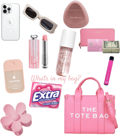whats in my bag pink edition