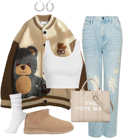 Cozy Teddy Bear Sweater Outfit Inspiration 🧸