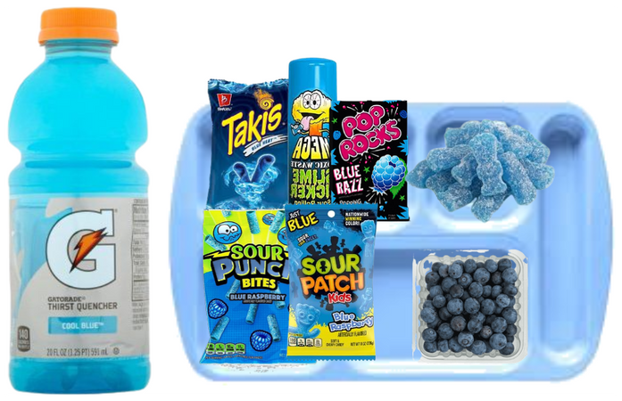 blue food tray
