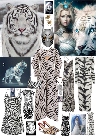 White Tiger & Turquoise Outfit
