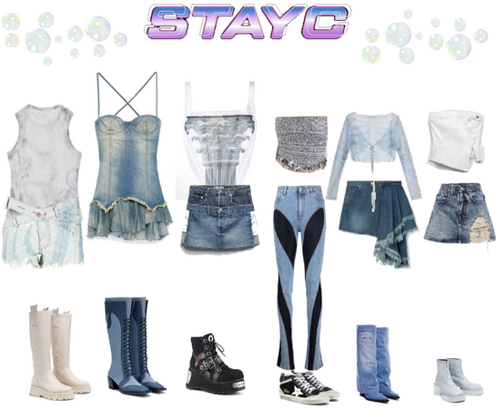 stayc bubble stage outfits