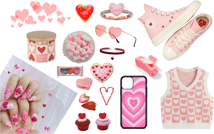 pink heart cute girl