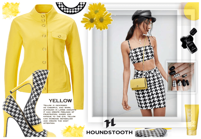 YELLOW AND HOUNDSTOOTH