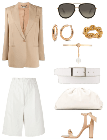 White and beige outfit