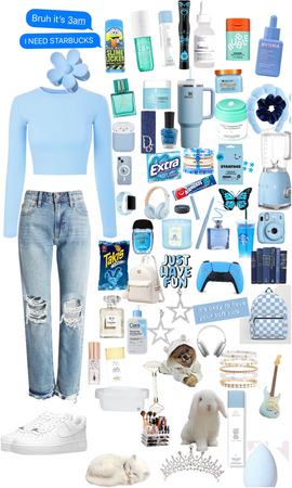 blue and white