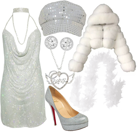 silver glam outfit