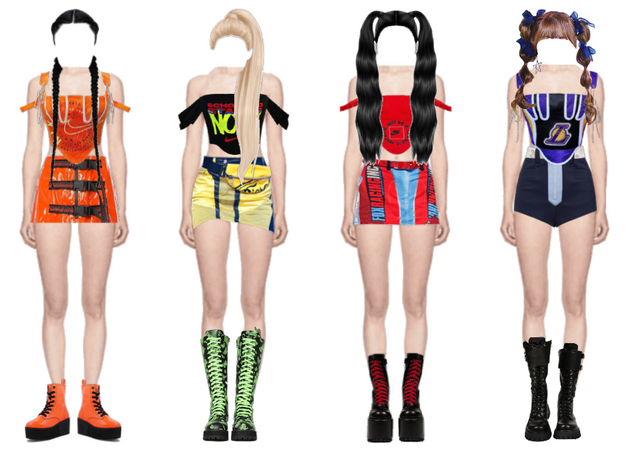 4 Member Girl Group Stage Outfits - RACER